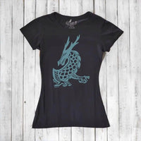 Uni-T Women's Bamboo Organic Cotton Dragon T-Shirt – Mythical Creature Graphic Tee "Majestic Dragon"
