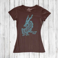 Uni-T Women's Bamboo Organic Cotton Dragon T-Shirt – Mythical Creature Graphic Tee "Majestic Dragon"