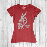 Uni-T Women's Bamboo Organic Cotton Dragon T-Shirt – Mythical Creature Graphic Tee "Majestic Dragon"