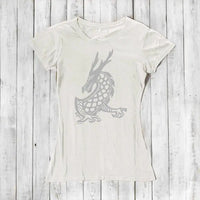 Uni-T Women's Bamboo Organic Cotton Dragon T-Shirt – Mythical Creature Graphic Tee "Majestic Dragon"