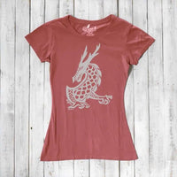 Uni-T Women's Bamboo Organic Cotton Dragon T-Shirt – Mythical Creature Graphic Tee "Majestic Dragon"