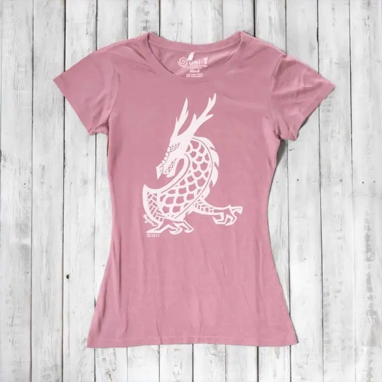 Uni-T Women's Bamboo Organic Cotton Dragon T-Shirt – Mythical Creature Graphic Tee "Majestic Dragon"
