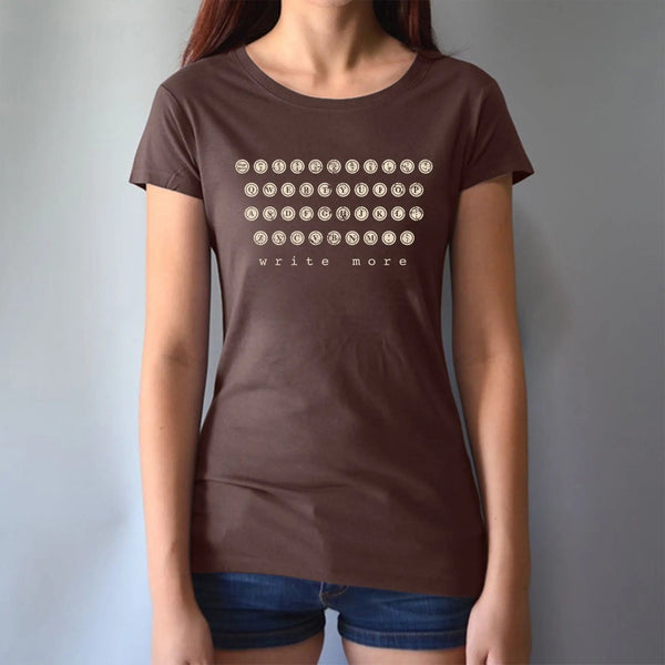 Uni-T Women's Bamboo Cotton T-Shirt – Vintage Typewriter Tee "Write More"