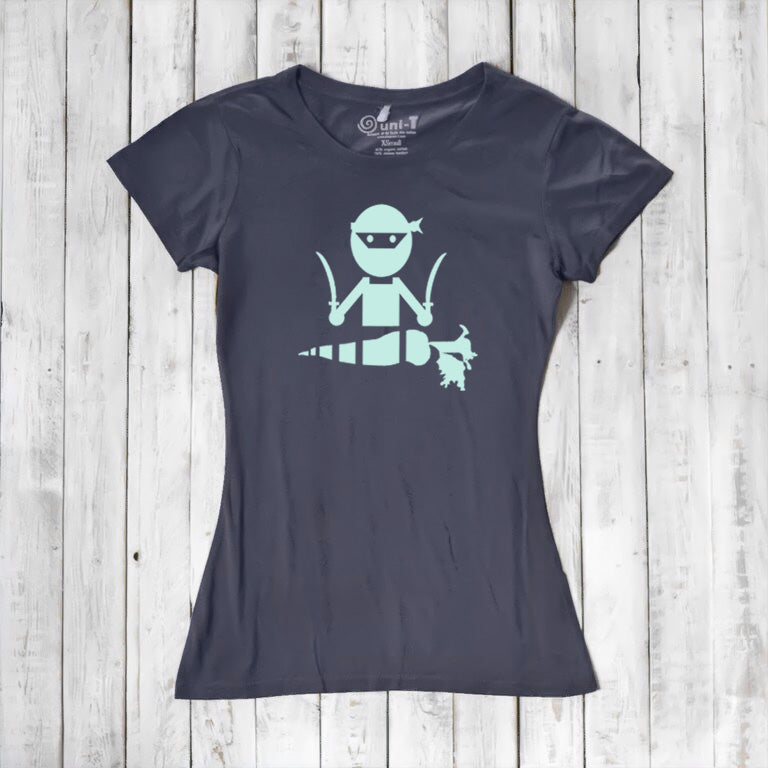 Uni-T Women’s Bamboo Vegan T-Shirt – Funny Plant-Based Graphic Tee "Veggie Ninja"