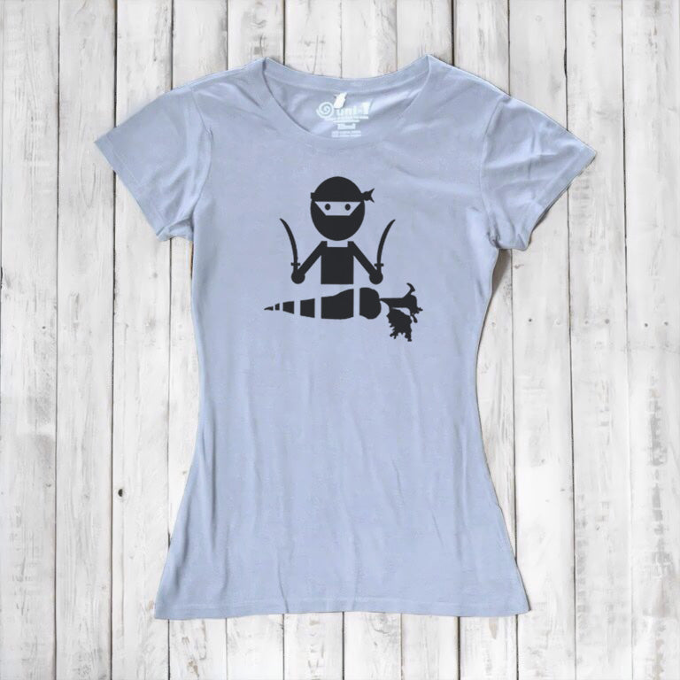 Uni-T Women’s Bamboo Vegan T-Shirt – Funny Plant-Based Graphic Tee "Veggie Ninja"