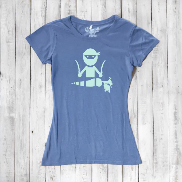Uni-T Women’s Bamboo Vegan T-Shirt – Funny Plant-Based Graphic Tee "Veggie Ninja"