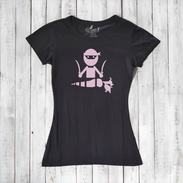 Uni-T Women’s Bamboo Vegan T-Shirt – Funny Plant-Based Graphic Tee "Veggie Ninja"