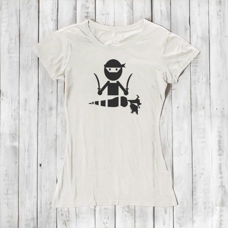 Uni-T Women’s Bamboo Vegan T-Shirt – Funny Plant-Based Graphic Tee "Veggie Ninja"