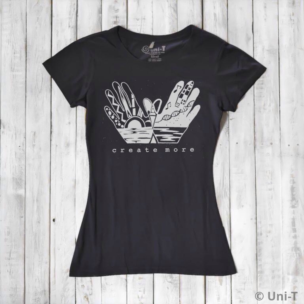 Uni-T Women's Bamboo Creative Art Graphic Tee – Urban Artist T-Shirt "Create More"