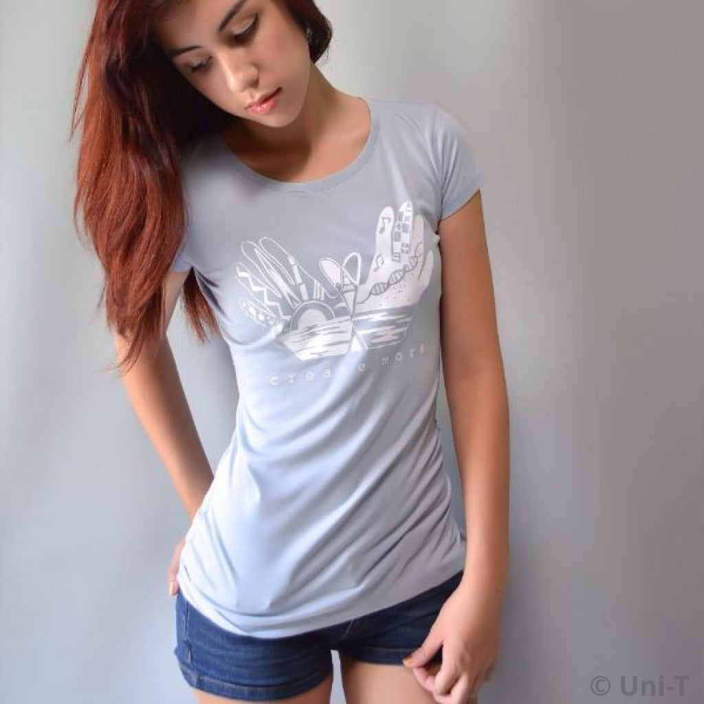 Uni-T Women's Bamboo Creative Art Graphic Tee – Urban Artist T-Shirt "Create More"
