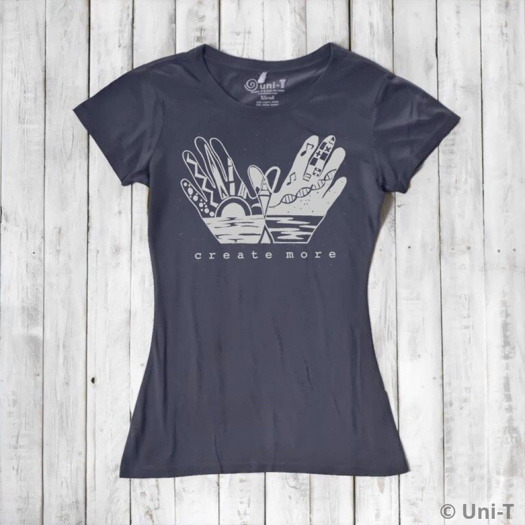 Uni-T Women's Bamboo Creative Art Graphic Tee – Urban Artist T-Shirt "Create More"