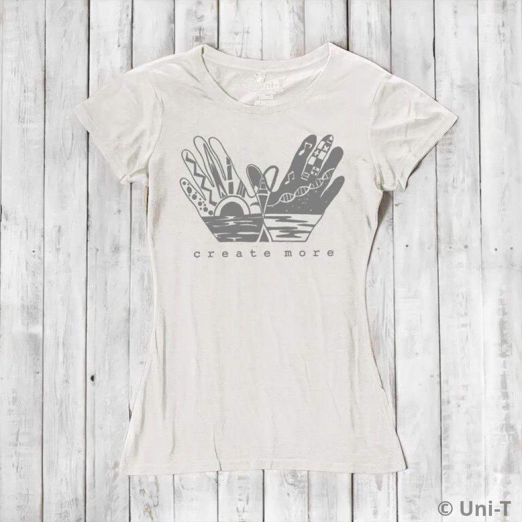 Uni-T Women's Bamboo Creative Art Graphic Tee – Urban Artist T-Shirt "Create More"