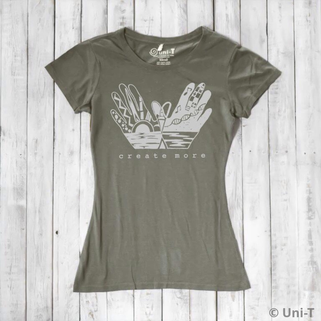 Uni-T Women's Bamboo Creative Art Graphic Tee – Urban Artist T-Shirt "Create More"
