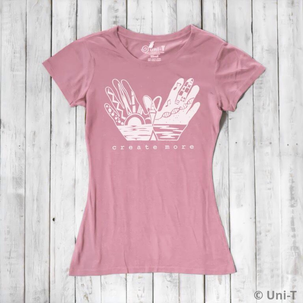 Uni-T Women's Bamboo Creative Art Graphic Tee – Urban Artist T-Shirt "Create More"
