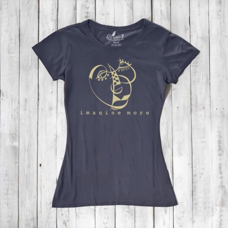 Uni-T Women's Bamboo Artistic T-shirt - Artistic Inspiration Tee 'Imagine More'