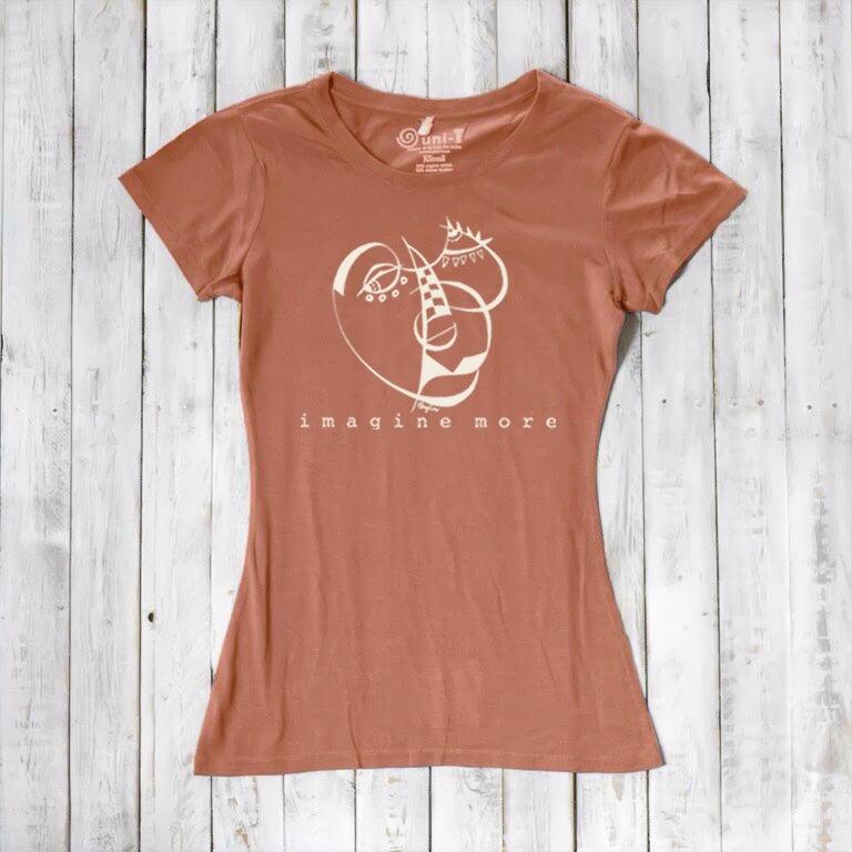 Uni-T Women's Bamboo Artistic T-shirt - Artistic Inspiration Tee 'Imagine More'