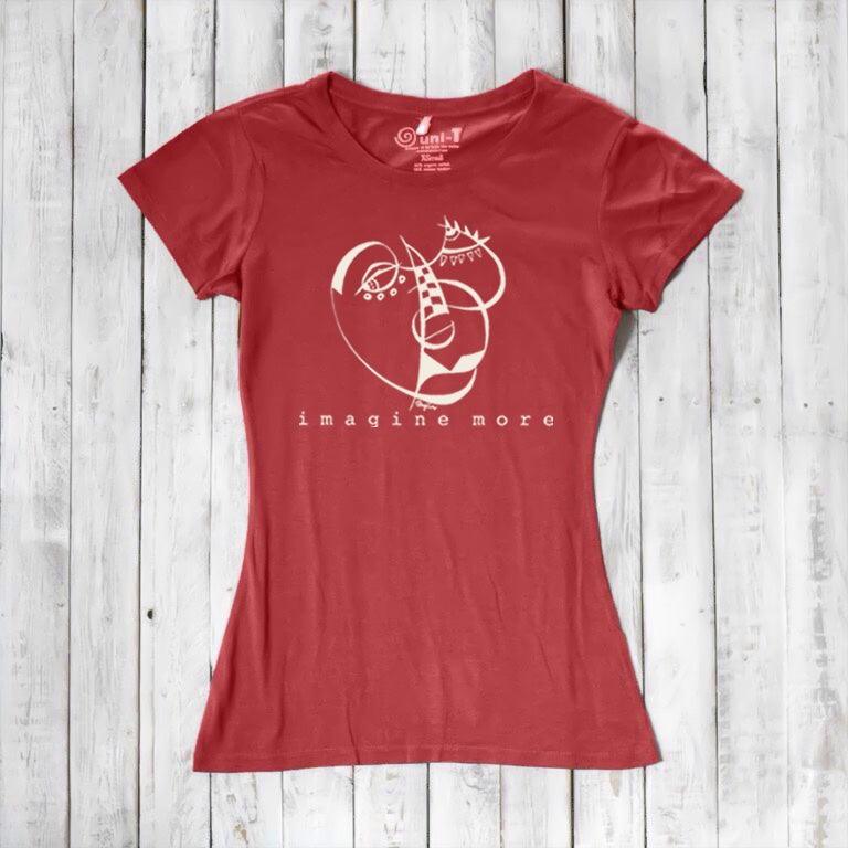Uni-T Women's Bamboo Artistic T-shirt - Artistic Inspiration Tee 'Imagine More'