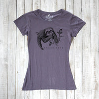 Uni-T Women’s Bamboo Organic Cotton Sloth Graphic Tee – Sustainable Shirt “Chill More.”