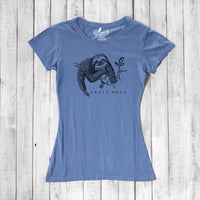 Uni-T Women’s Bamboo Organic Cotton Sloth Graphic Tee – Sustainable Shirt “Chill More.”
