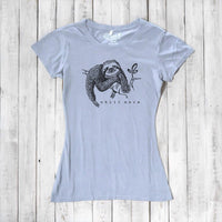 Uni-T Women’s Bamboo Organic Cotton Sloth Graphic Tee – Sustainable Shirt “Chill More.”