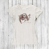 Uni-T Women’s Bamboo Organic Cotton Sloth Graphic Tee – Sustainable Shirt “Chill More.”