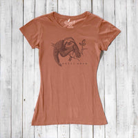 Uni-T Women’s Bamboo Organic Cotton Sloth Graphic Tee – Sustainable Shirt “Chill More.”