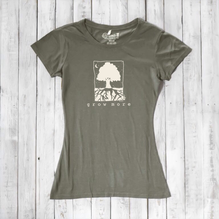 Uni-T Women’s Bamboo Cotton Tree T-Shirt – Personal Growth Graphic "Grow More"