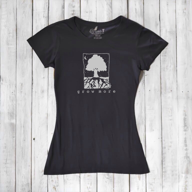 Uni-T Women’s Bamboo Cotton Tree T-Shirt – Personal Growth Graphic "Grow More"