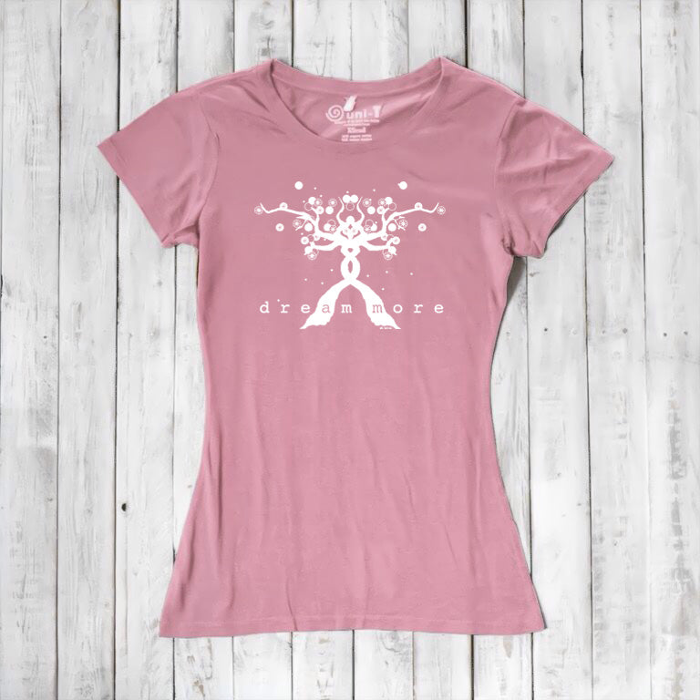 Uni-T Women’s Bamboo Motivational T-Shirt - Inspirational Graphic Tee "Dream More"