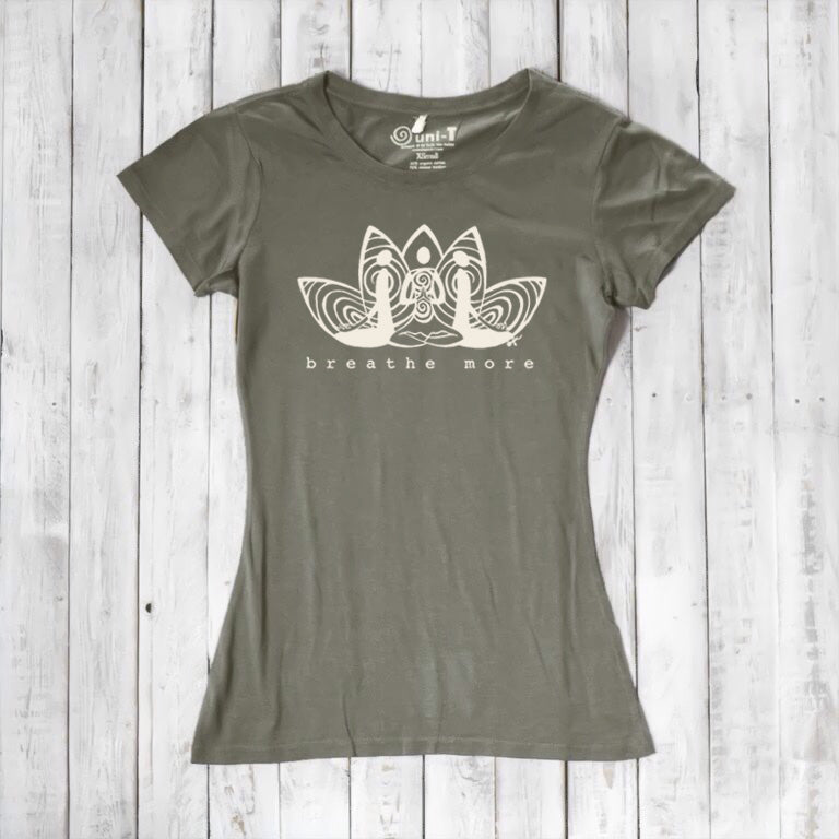 Uni-T Women’s Bamboo Yoga T-Shirt – Meditation Tee "Breathe More"