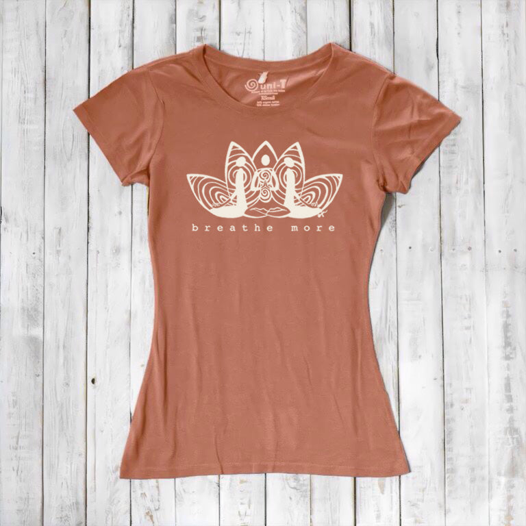 Uni-T Women’s Bamboo Yoga T-Shirt – Meditation Tee "Breathe More"