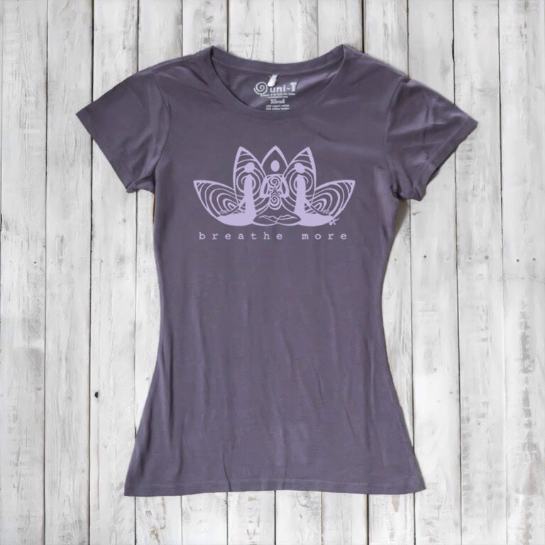 Uni-T Women’s Bamboo Yoga T-Shirt – Meditation Tee "Breathe More"