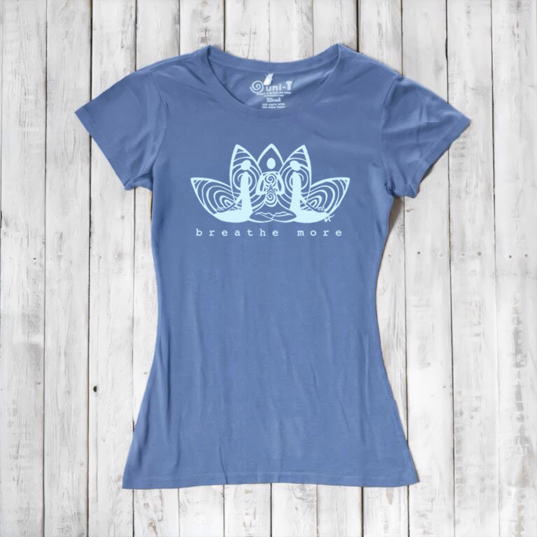 Uni-T Women’s Bamboo Yoga T-Shirt – Meditation Tee "Breathe More"