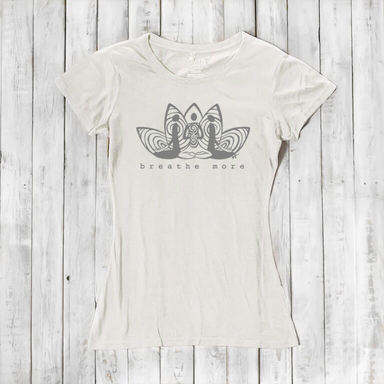 Uni-T Women’s Bamboo Yoga T-Shirt – Meditation Tee "Breathe More"