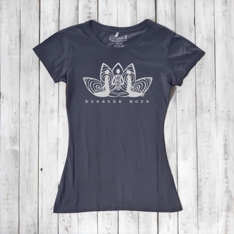 Uni-T Women’s Bamboo Yoga T-Shirt – Meditation Tee "Breathe More"