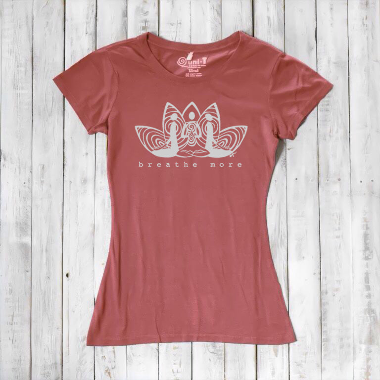 Uni-T Women’s Bamboo Yoga T-Shirt – Meditation Tee "Breathe More"