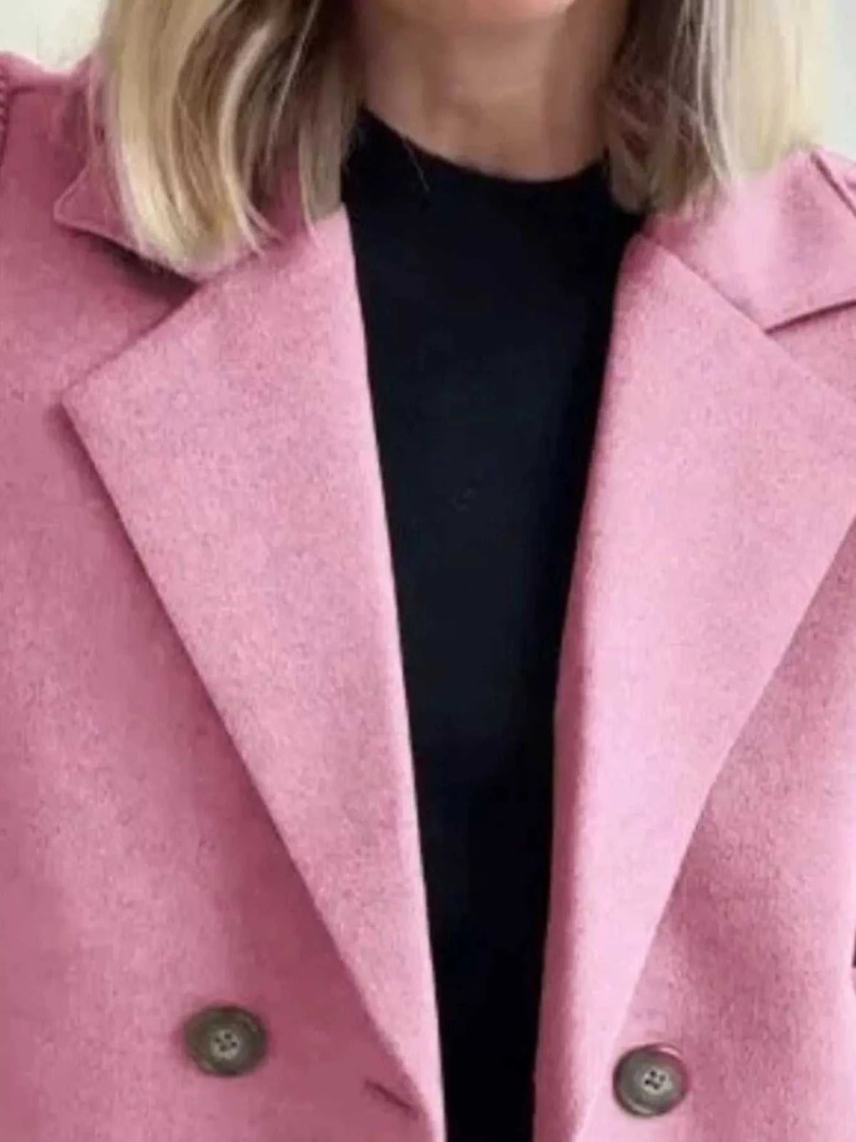 Full Size Knitted Sleeve Wool Blend Double-Breasted Blazer Plus Size 100100695520527 42 Affordable Fashion Under $100 Jerry's Apparel 