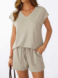 Casual V-Neck T-Shirt and Shorts Set 100100459433935 40 Affordable Fashion Under $100 Jerry's Apparel 