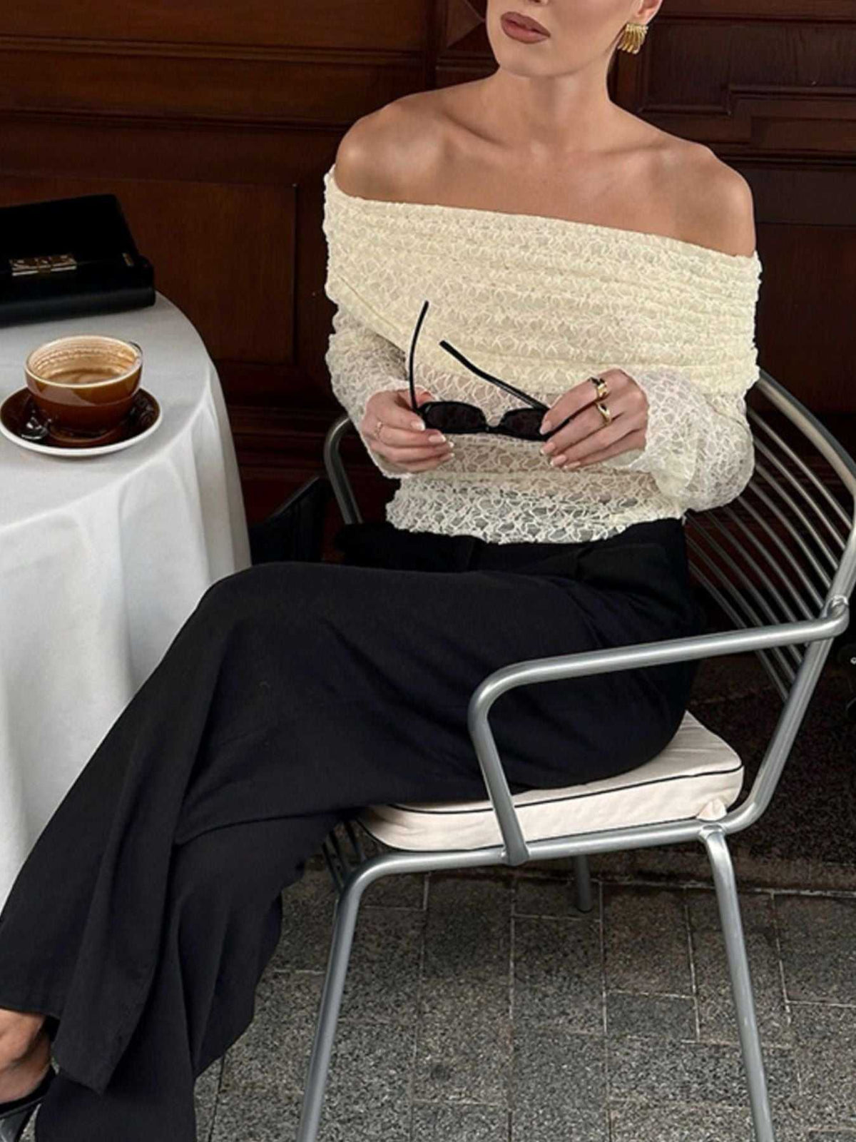 Off Shoulder Long Sleeve Lace Top 100100868487631 39 Affordable Fashion Under $100 Jerry's Apparel 