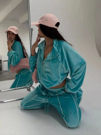 Zip Up Long Sleeve Top and Pants Set 100100041239879 73 Affordable Fashion Under $100 Jerry's Apparel 