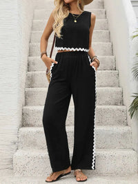 Round Neck Sleeveless Top and Pants Set 100100756401085 36 Affordable Fashion Under $100 Jerry's Apparel 