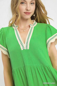 Umgee Linen Color Block Flutter Sleeve Dress 100100672301726 51 Affordable Fashion Under $100 Jerry's Apparel 