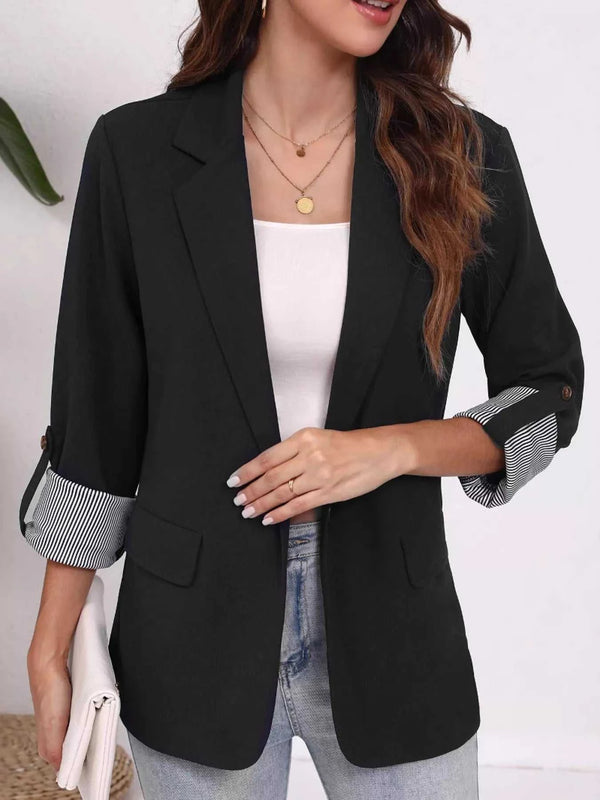 Lapel Collar Roll-Up Sleeve Blazer 100100395163125 43 Affordable Fashion Under $100 Jerry's Apparel 