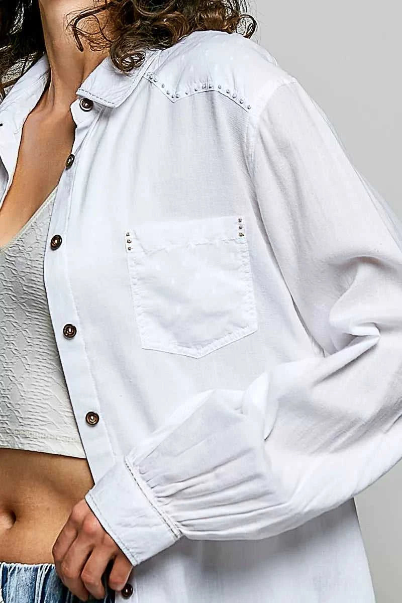 POL Washed Textured Cotton Western Button Front Shirt 100100131311307 54 Affordable Fashion Under $100 Jerry's Apparel 
