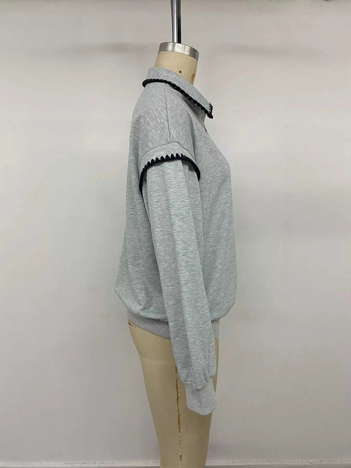 Polo Collar Dropped Shoulder Sweatshirt 101001325916897 37 Affordable Fashion Under $100 Jerry's Apparel 