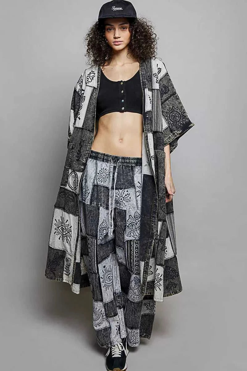 POL Open Front Printed Patchwork Longline Cardigan 100100735921984 59 Affordable Fashion Under $100 Jerry's Apparel 