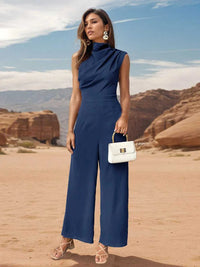 Perfee Ruched Mock Neck Sleeveless Jumpsuit 100100345642914 38 Affordable Fashion Under $100 Jerry's Apparel 