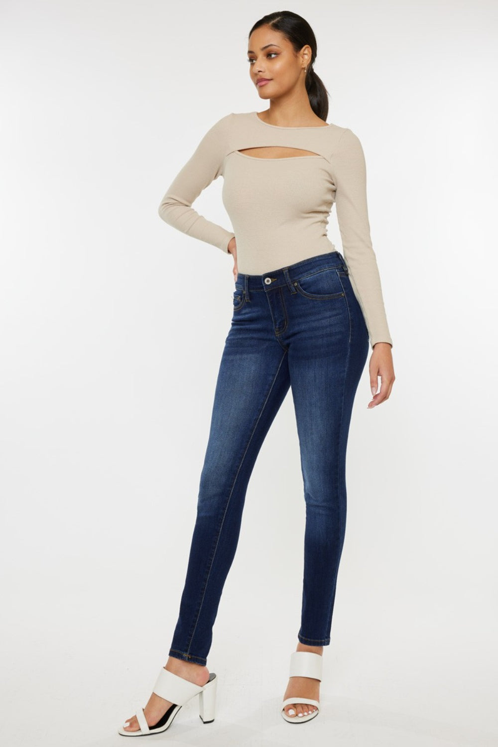 Mid Rise Gradient Skinny Jeans