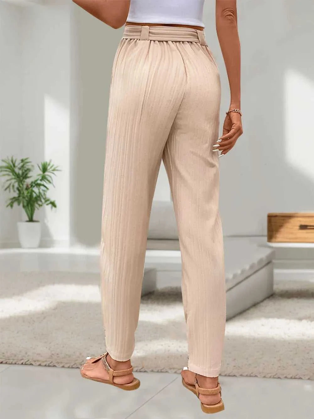 Perfee Tied High Waist Pants 100100108031824 32 Seasonal Fashion Collections Jerry's Apparel 