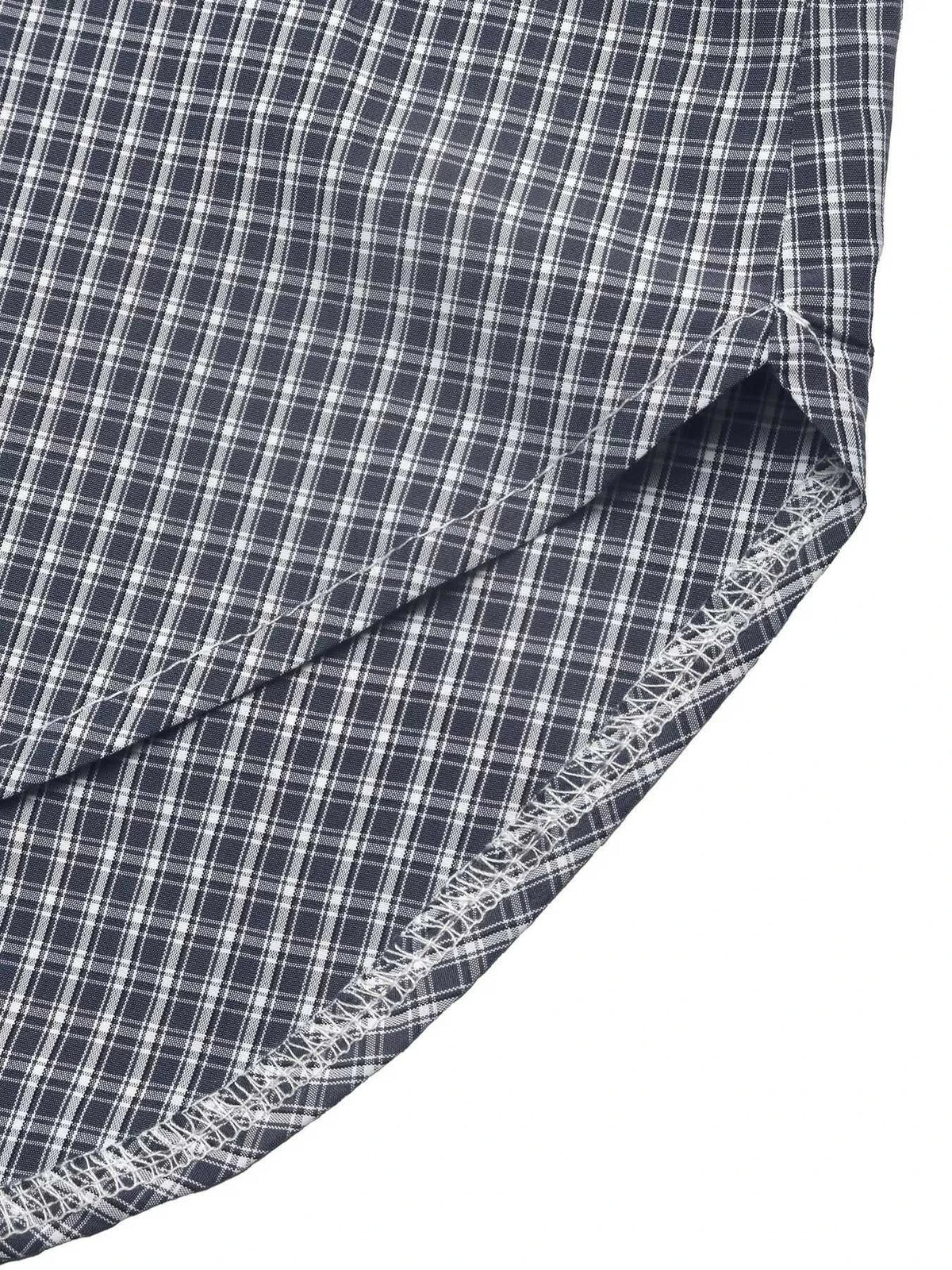 Gingham Button Up Shirt with Tie-Sleeve Detail 101001756453060 45 Affordable Fashion Under $100 Jerry's Apparel 